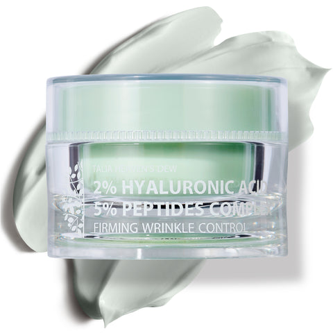 Natural and vegan anti-aging wrinkle firming day and night  moisturiser. Best anti-ageing cream based on 2% hyaluronic acid and 5% peptides complex for firmer, younger looking skin.