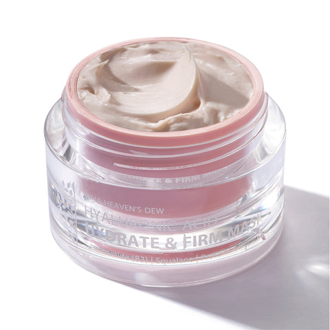 Moist boosting natural hydrating and firming face mask with Hyaluronic Acid, Niacinamide (B3), Squalane, Peptides and amino acids. Best anti-ageing results to prevent premature ageing and sun damage. Natural and vegan skincare without parabens.
